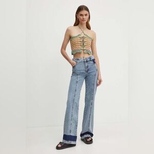 Max & Co Women's Light Wash Panel Seam Jeans - Blue